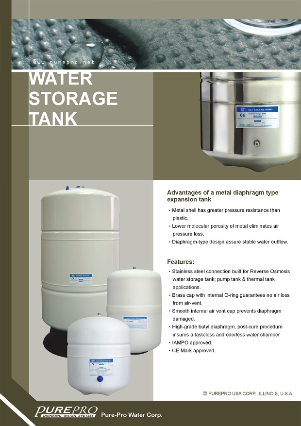 PurePro® Reverse Osmosis RO132 RO122 Water Storage Tanks